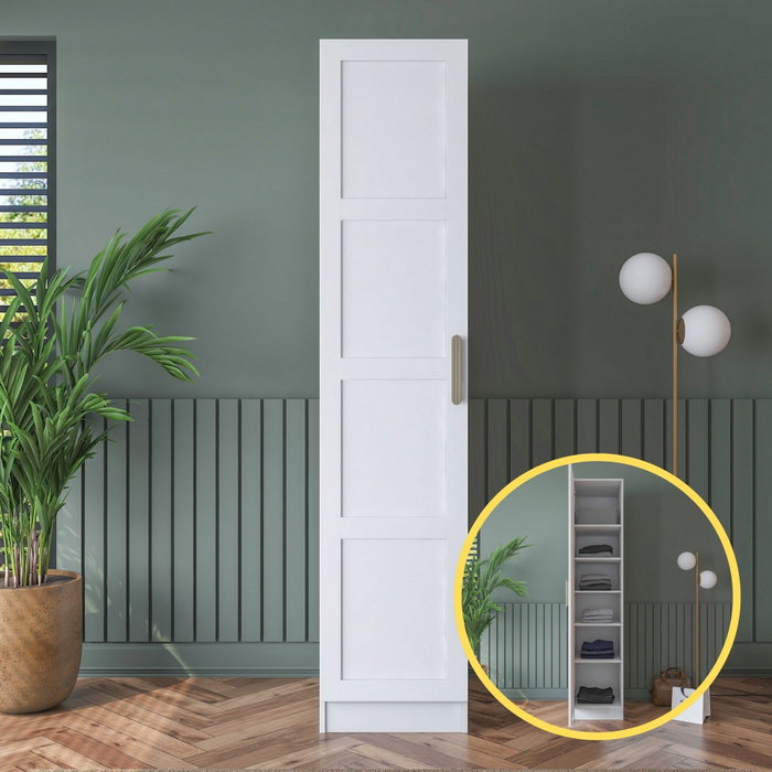 Hanah Home Armario Blanco con Estanterías Hanah Home Armario Blanco con Estanterías